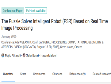 Puzzle Solver Intelligent Robot System Architecture